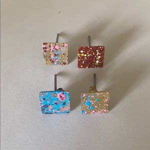 Anthropologie Painted Metals Earring Set